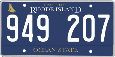 RI license plate 949207