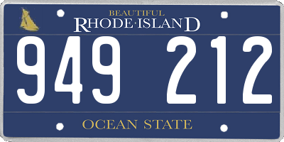 RI license plate 949212