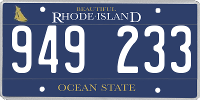 RI license plate 949233