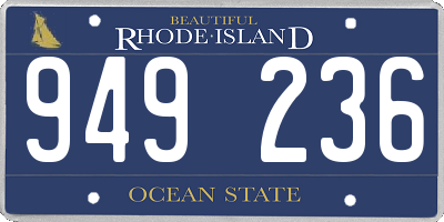 RI license plate 949236