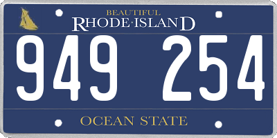 RI license plate 949254