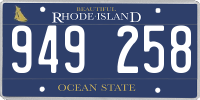 RI license plate 949258
