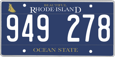 RI license plate 949278