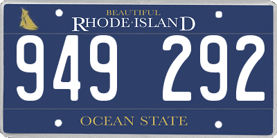 RI license plate 949292