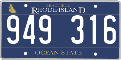 RI license plate 949316
