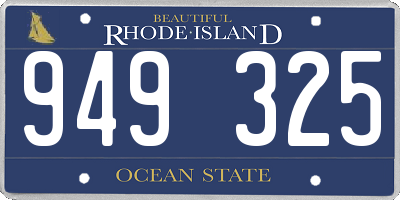 RI license plate 949325
