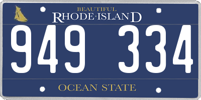 RI license plate 949334