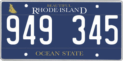 RI license plate 949345