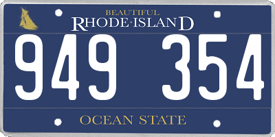 RI license plate 949354