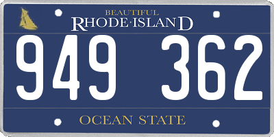 RI license plate 949362
