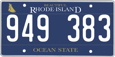 RI license plate 949383