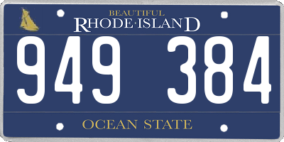 RI license plate 949384