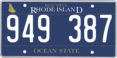 RI license plate 949387