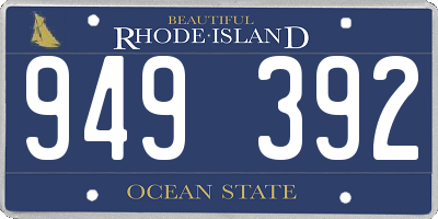 RI license plate 949392