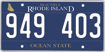 RI license plate 949403