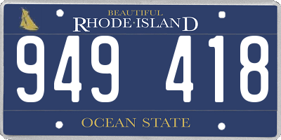 RI license plate 949418