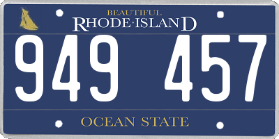RI license plate 949457