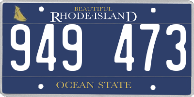 RI license plate 949473