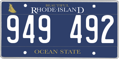 RI license plate 949492