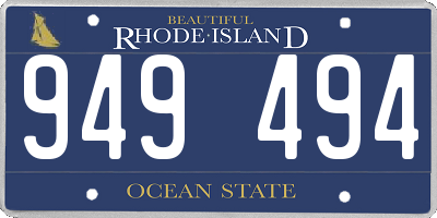 RI license plate 949494