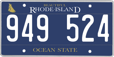 RI license plate 949524