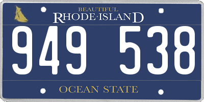 RI license plate 949538