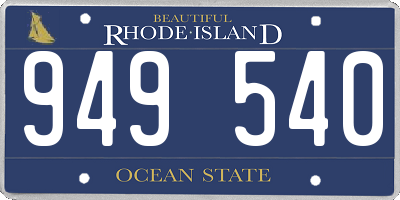 RI license plate 949540
