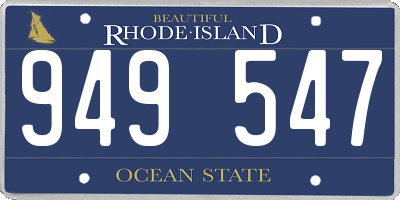 RI license plate 949547