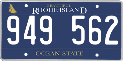 RI license plate 949562