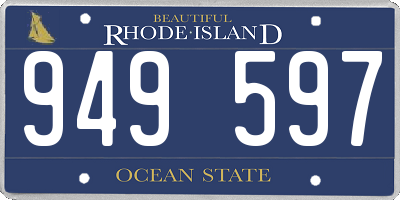 RI license plate 949597