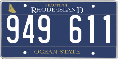 RI license plate 949611