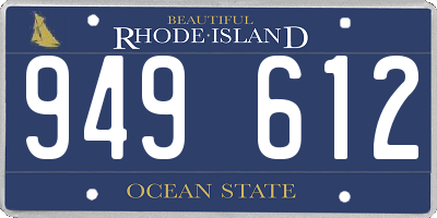 RI license plate 949612