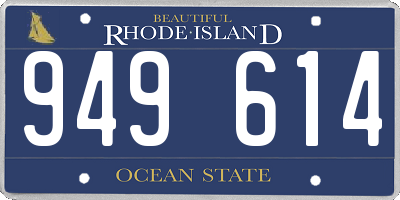 RI license plate 949614