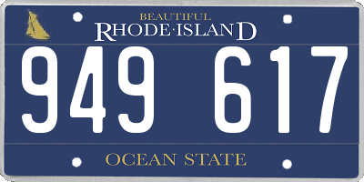 RI license plate 949617