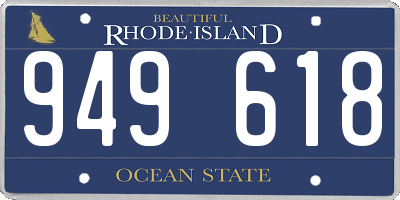 RI license plate 949618
