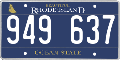 RI license plate 949637