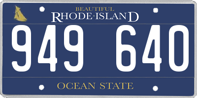 RI license plate 949640