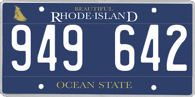 RI license plate 949642