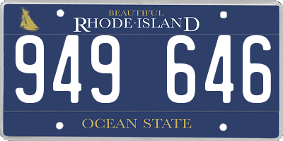 RI license plate 949646
