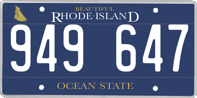 RI license plate 949647