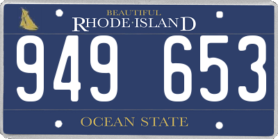 RI license plate 949653