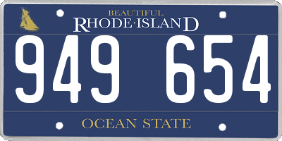 RI license plate 949654