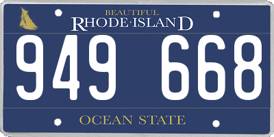 RI license plate 949668
