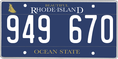 RI license plate 949670
