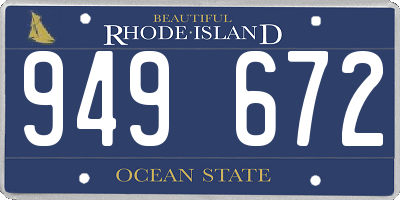 RI license plate 949672