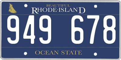 RI license plate 949678