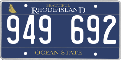 RI license plate 949692