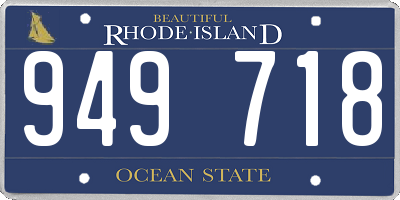 RI license plate 949718