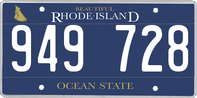 RI license plate 949728