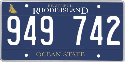 RI license plate 949742